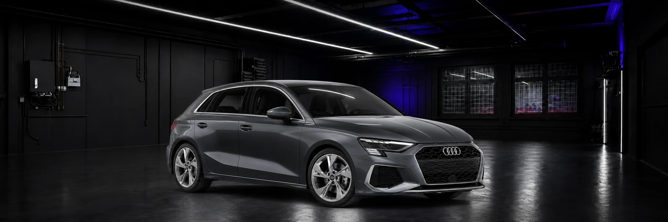 Audi A3 2020+ Chiptuning-Banner mit Hochleistungsmodellen in der ChipMonkeys Halle