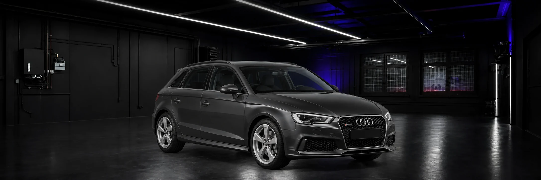 Audi A3 8V - Mk1 - 2012 - 2016 Chiptuning-Banner mit Hochleistungsmodellen in der ChipMonkeys Halle