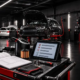 Inspektion in der freien Werkstatt bei ChipMonkeys in Gummersbach: Auto auf der Hebebühne, Serviceheft, Ölfilter und Checkliste